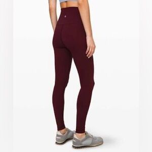 Like New! Lululemon Wunder Train Maroon Leggings Size 8